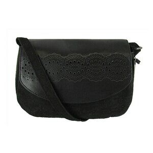 In Awe of You By Awesomeness TV Black Suede/Leather Crossbody Bag
